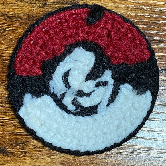 Pokémon Handmade Pokeball Premier Ball Needlepoint Yarn Crafts Set of 2 - Picture 5 of 6